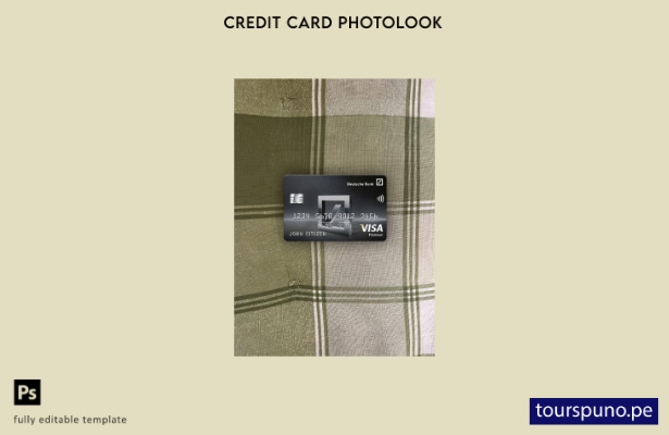 listo para imprimir plantilla frontal de aspecto fotográfico de tarjeta visa p 1